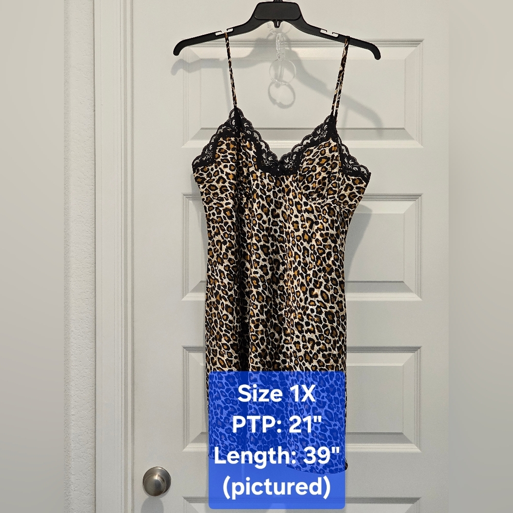 Ambrielle Woman Leopard Print Nightgown, EUC, Size 1X